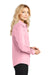 Port Authority L608 Womens Easy Care Wrinkle Resistant Long Sleeve Button Down Shirt Light Pink Model Side