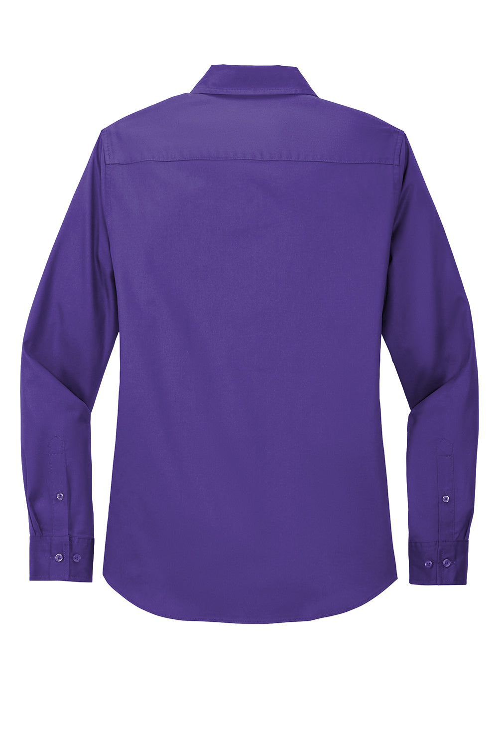 Port Authority L608 Womens Easy Care Wrinkle Resistant Long Sleeve Button Down Shirt Purple Flat Back