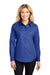 Port Authority L608 Womens Easy Care Wrinkle Resistant Long Sleeve Button Down Shirt Royal Blue Model Front