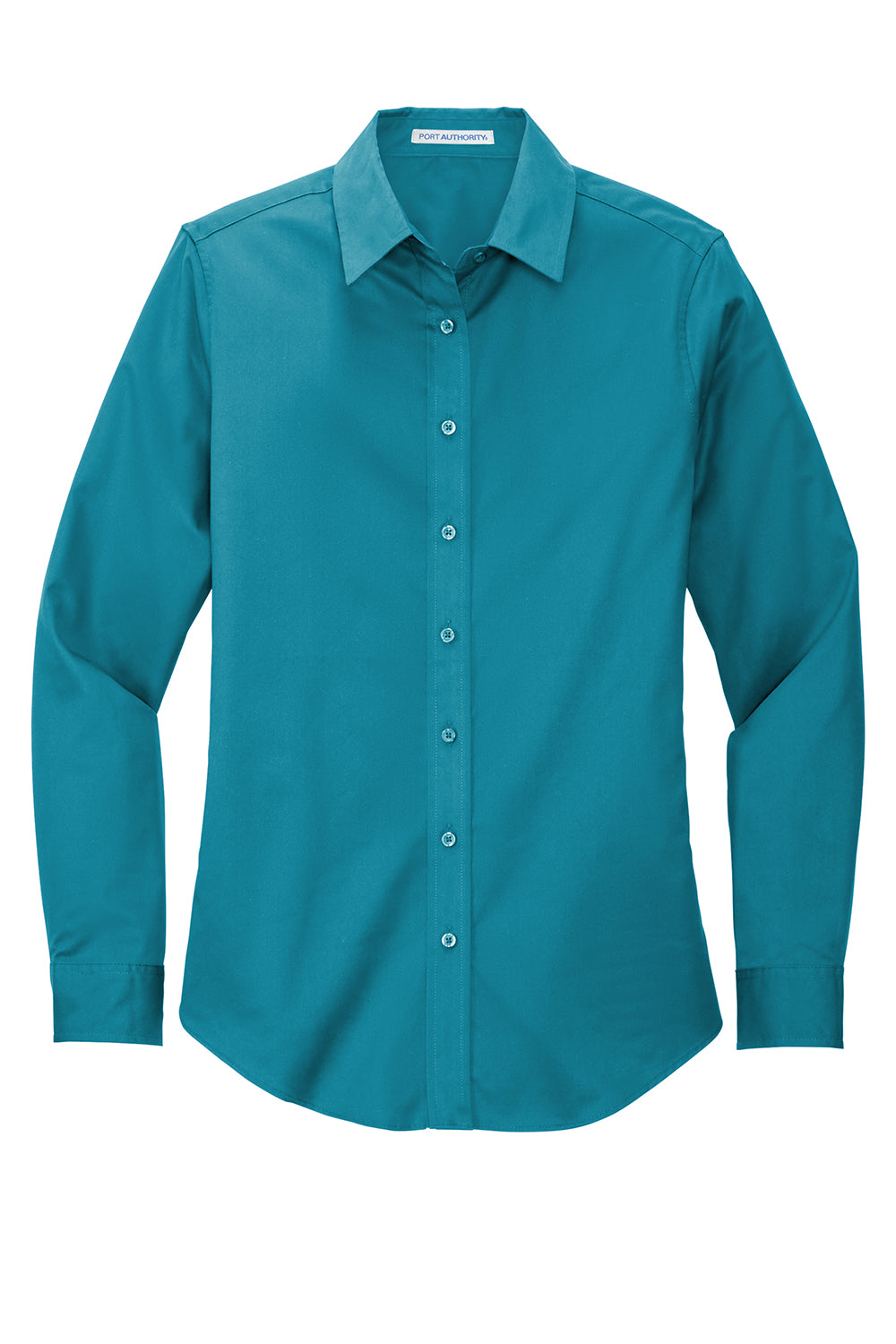 Port Authority Womens Easy Care Wrinkle Resistant Long Sleeve Button Down  Shirt - Light Blue