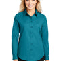 Port Authority Womens Easy Care Wrinkle Resistant Long Sleeve Button Down Shirt - Teal Green