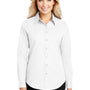 Port Authority Womens Easy Care Wrinkle Resistant Long Sleeve Button Down Shirt - White