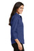 Port Authority L612 Womens Easy Care Wrinkle Resistant 3/4 Sleeve Button Down Shirt Mediterranean Blue Model Side