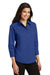 Port Authority L612 Womens Easy Care Wrinkle Resistant 3/4 Sleeve Button Down Shirt Royal Blue Model 3q