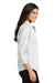 Port Authority L612 Womens Easy Care Wrinkle Resistant 3/4 Sleeve Button Down Shirt White Model Side