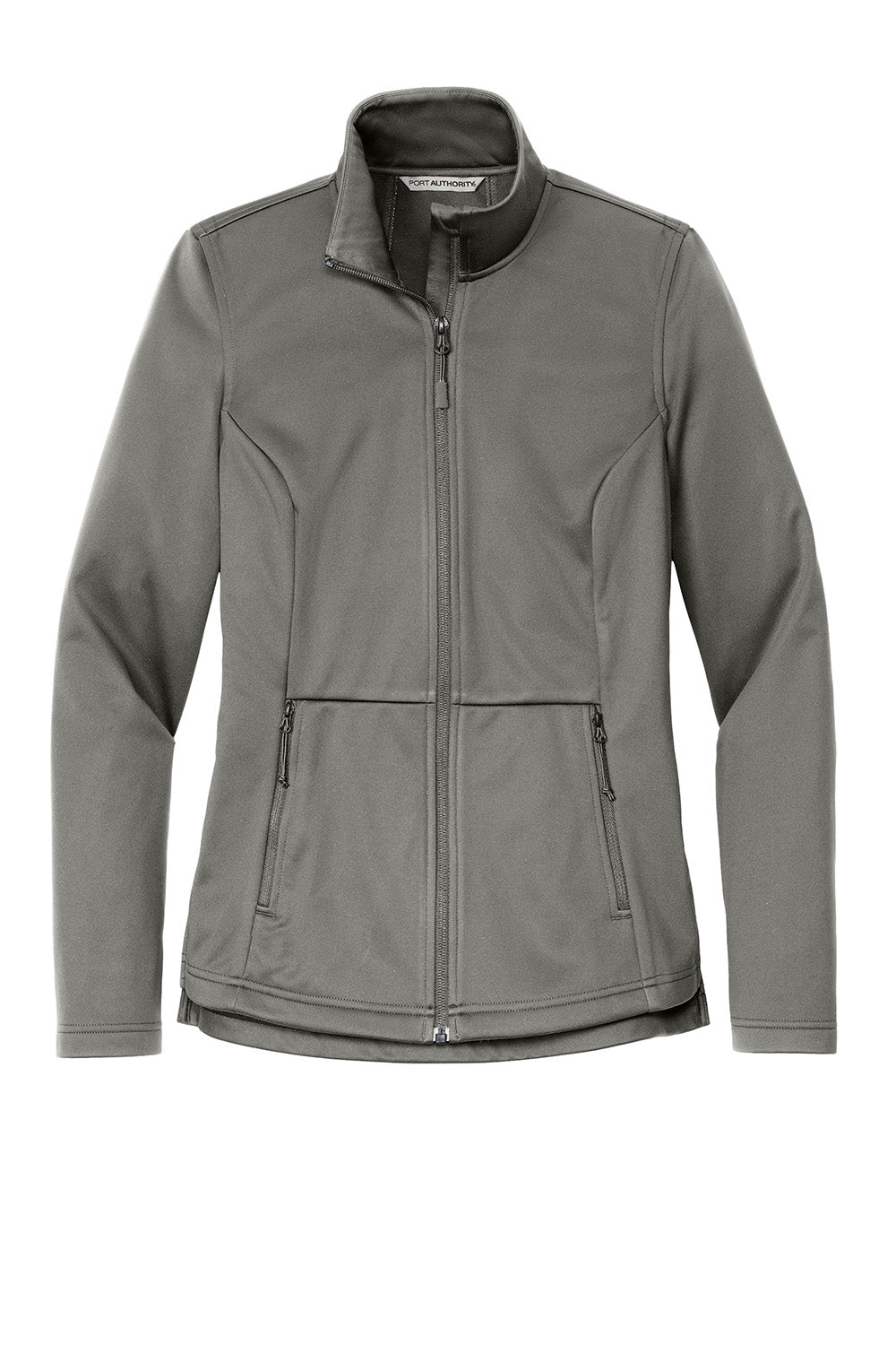 Port Authority L617 Womens Flexshell Full Zip Jacket Smoke Grey Flat Front