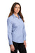 Port Authority L640 Womens Easy Care Wrinkle Resistant Long Sleeve Button Down Shirt Chambray Blue Model 3q