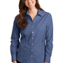 Port Authority Womens Easy Care Wrinkle Resistant Long Sleeve Button Down Shirt - Deep Blue