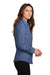 Port Authority L640 Womens Easy Care Wrinkle Resistant Long Sleeve Button Down Shirt Deep Blue Model Side