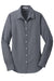 Port Authority L658 Womens SuperPro Oxford Wrinkle Resistant Long Sleeve Button Down Shirt Black Flat Front