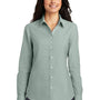 Port Authority Womens SuperPro Oxford Wrinkle Resistant Long Sleeve Button Down Shirt - Green