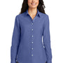 Port Authority Womens SuperPro Oxford Wrinkle Resistant Long Sleeve Button Down Shirt - Navy Blue