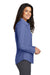 Port Authority L658 Womens SuperPro Oxford Wrinkle Resistant Long Sleeve Button Down Shirt Navy Blue Model Side