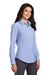 Port Authority L658 Womens SuperPro Oxford Wrinkle Resistant Long Sleeve Button Down Shirt Oxford Blue Model 3q