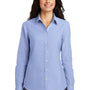 Port Authority Womens SuperPro Oxford Wrinkle Resistant Long Sleeve Button Down Shirt - Oxford Blue