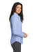 Port Authority L658 Womens SuperPro Oxford Wrinkle Resistant Long Sleeve Button Down Shirt Oxford Blue Model Side