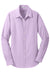 Port Authority L658 Womens SuperPro Oxford Wrinkle Resistant Long Sleeve Button Down Shirt Soft Purple Flat Front