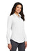 Port Authority L658 Womens SuperPro Oxford Wrinkle Resistant Long Sleeve Button Down Shirt White Model 3q