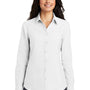 Port Authority Womens SuperPro Oxford Wrinkle Resistant Long Sleeve Button Down Shirt - White