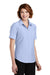 Port Authority L659 Womens SuperPro Oxford Wrinkle Resistant Short Sleeve Button Down Shirt w/ Pocket Oxford Blue Model 3q