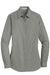 Port Authority L663 Womens SuperPro Wrinkle Resistant Long Sleeve Button Down Shirt Monument Grey Flat Front