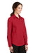 Port Authority L663 Womens SuperPro Wrinkle Resistant Long Sleeve Button Down Shirt Rich Red Model 3q