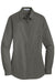 Port Authority L663 Womens SuperPro Wrinkle Resistant Long Sleeve Button Down Shirt Sterling Grey Flat Front