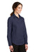 Port Authority L663 Womens SuperPro Wrinkle Resistant Long Sleeve Button Down Shirt True Navy Blue Model 3q