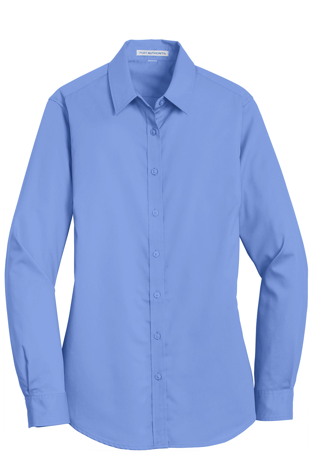 Port Authority L663 Womens SuperPro Wrinkle Resistant Long Sleeve Button Down Shirt Ultramarine Blue Flat Front