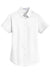 Port Authority L664 Womens SuperPro Wrinkle Resistant Short Sleeve Button Down Shirt White Flat Front