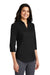 Port Authority L665 Womens SuperPro Wrinkle Resistant 3/4 Sleeve Button Down Shirt Black Model 3q