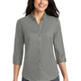 Port Authority Womens SuperPro Wrinkle Resistant 3/4 Sleeve Button Down Shirt - Monument Grey