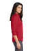 Port Authority L665 Womens SuperPro Wrinkle Resistant 3/4 Sleeve Button Down Shirt Rich Red Model Side