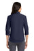 Port Authority L665 Womens SuperPro Wrinkle Resistant 3/4 Sleeve Button Down Shirt True Navy Blue Model Back