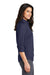 Port Authority L665 Womens SuperPro Wrinkle Resistant 3/4 Sleeve Button Down Shirt True Navy Blue Model Side