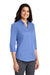 Port Authority L665 Womens SuperPro Wrinkle Resistant 3/4 Sleeve Button Down Shirt Ultramarine Blue Model 3q