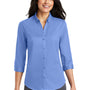 Port Authority Womens SuperPro Wrinkle Resistant 3/4 Sleeve Button Down Shirt - Ultramarine Blue