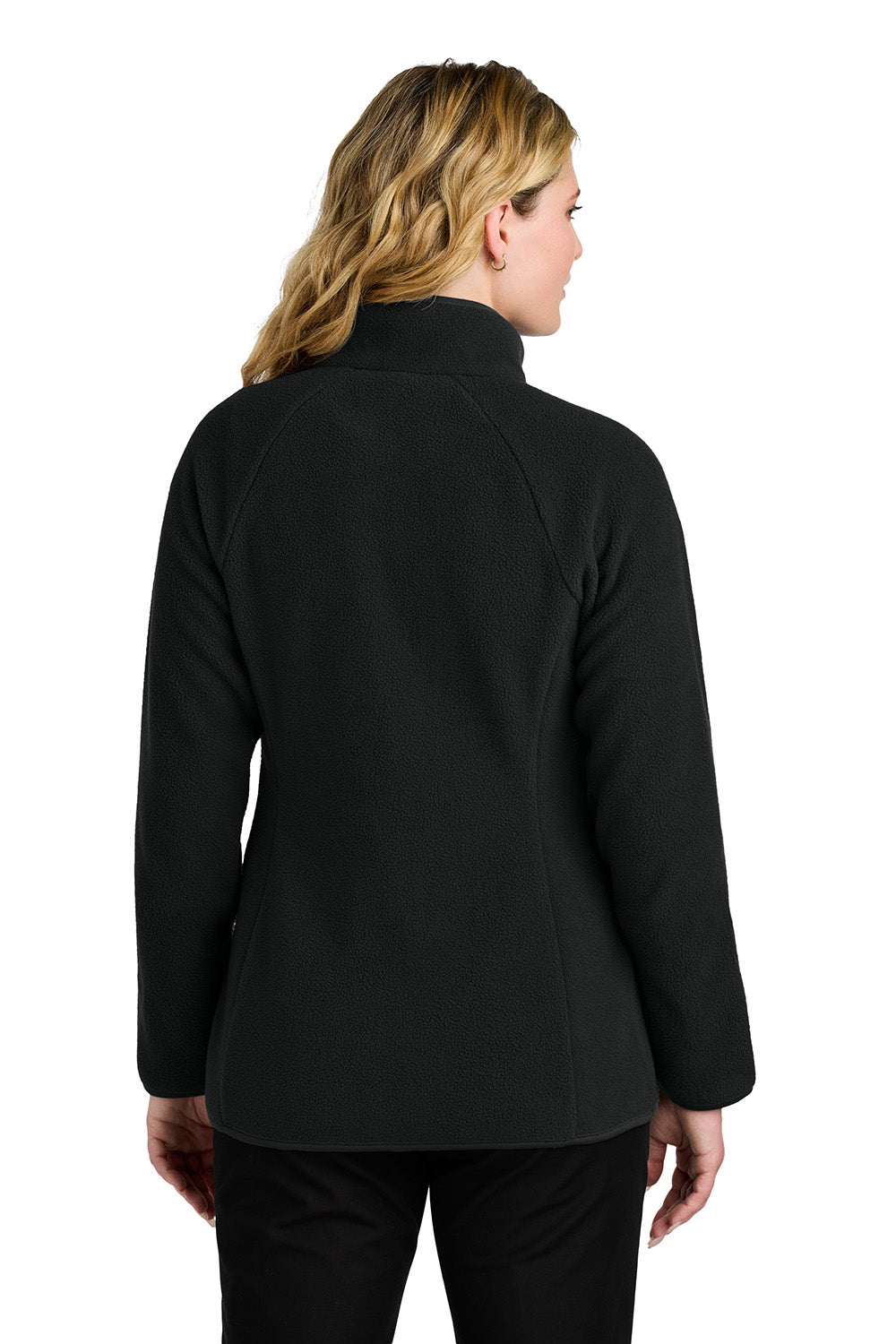 Port Authority L700 Womens C-FREE Raglan Fleece Full Zip Jacket Deep Black Model Back