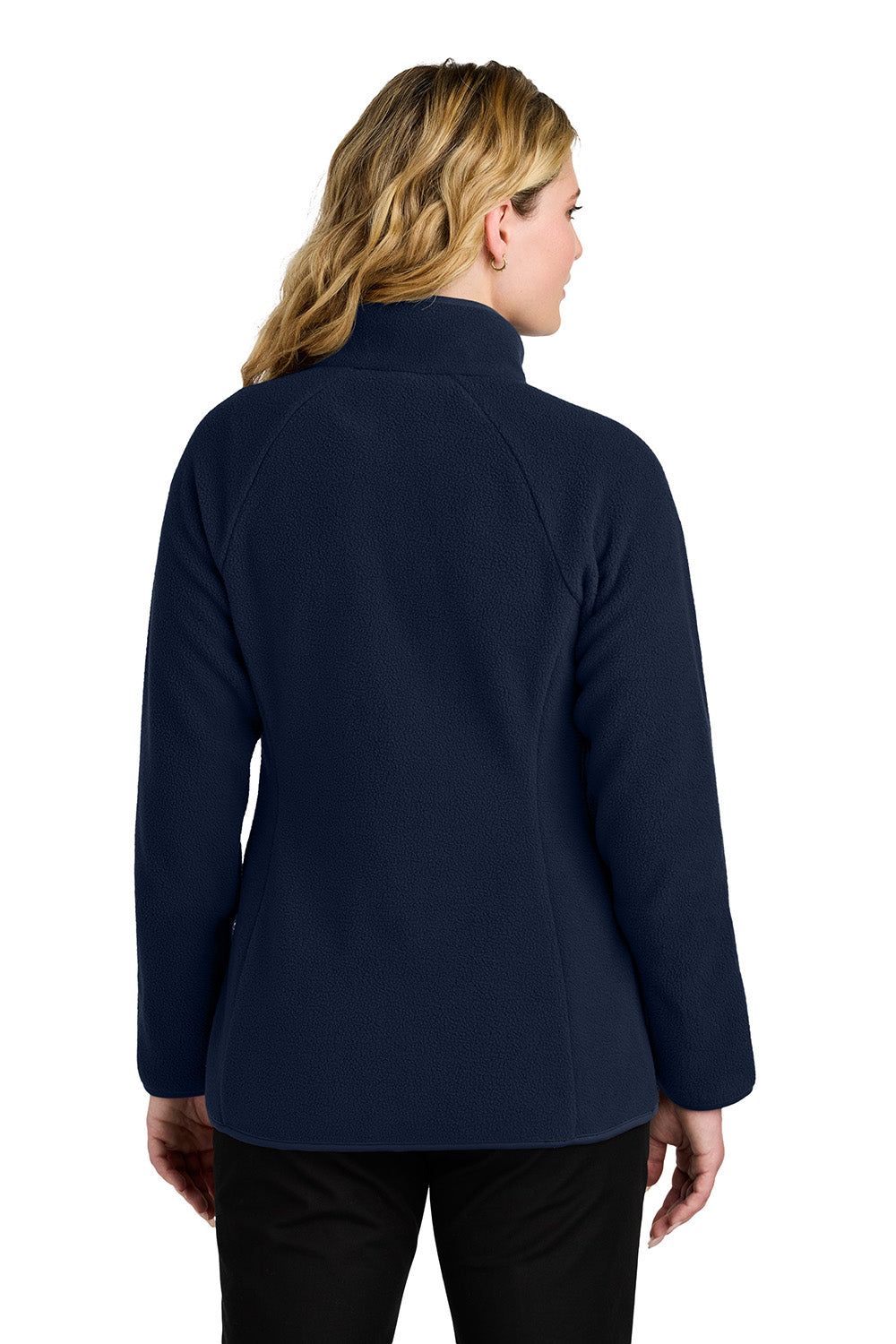 Port Authority L700 Womens C-FREE Raglan Fleece Full Zip Jacket True Navy Blue Model Back