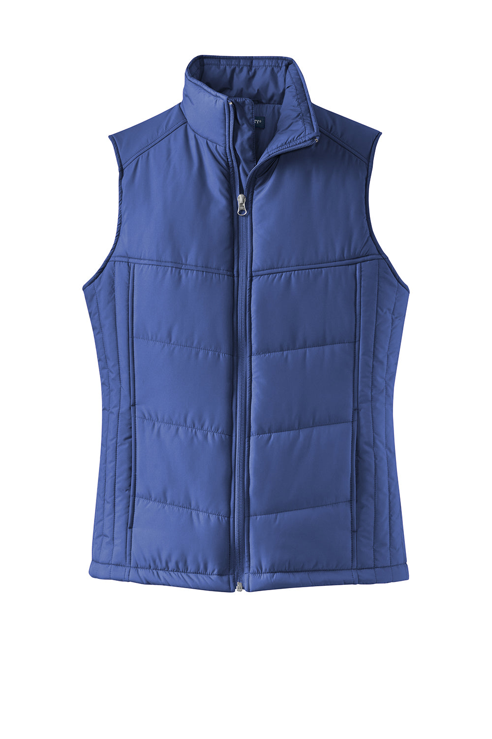 Port Authority L709 Womens Wind & Water Resistant Full Zip Puffy Vest Mediterranean Blue Flat Front