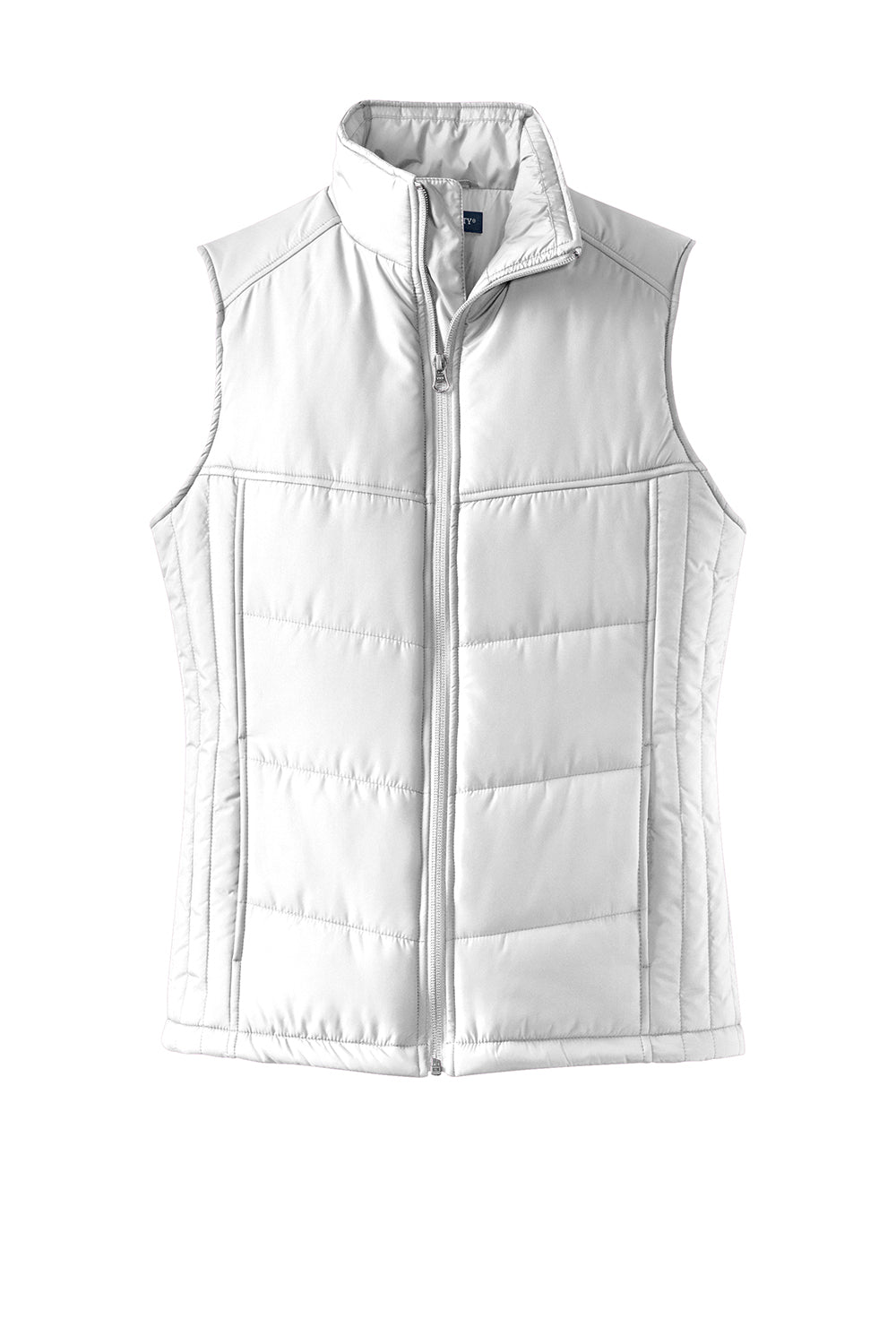 Port Authority L709 Womens Wind & Water Resistant Full Zip Puffy Vest White Flat Front