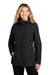 Port Authority L714 Womens C-FREE Full Zip Hooded Rain Jacket Deep Black Model Front