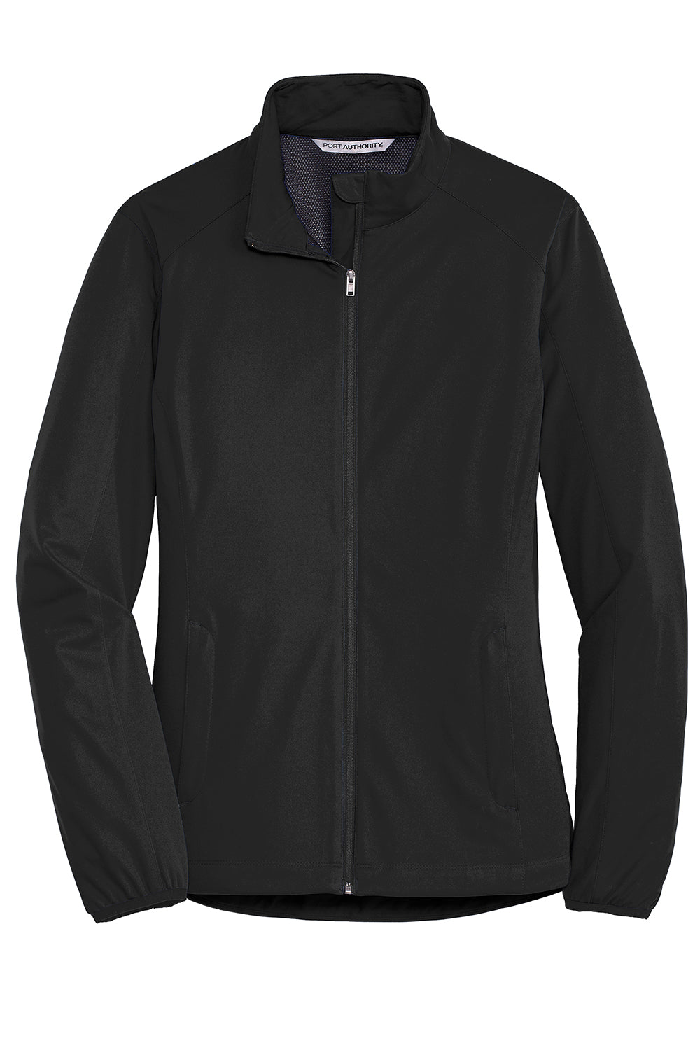 Port Authority L717 Womens Active Wind & Water Resistant Full Zip Jacket Deep Black Flat Front