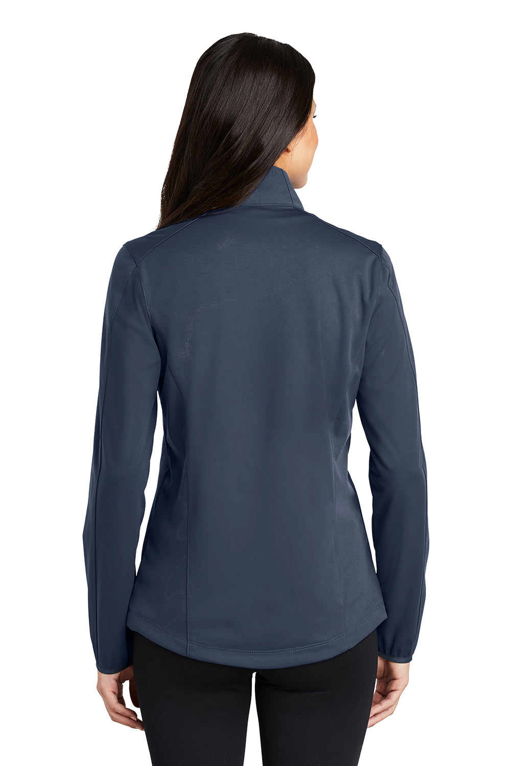 Port Authority L717 Womens Active Wind & Water Resistant Full Zip Jacket Dress Navy Blue Model Back