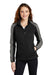 Port Authority L718 Womens Active Wind & Water Resistant Full Zip Jacket Deep Black/Steel Grey Model Front