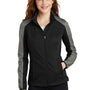 Port Authority Womens Active Wind & Water Resistant Full Zip Jacket - Deep Black/Steel Grey