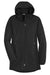 Port Authority L719 Womens Active Wind & Water Resistant Full Zip Hooded Jacket Deep Black Flat Front