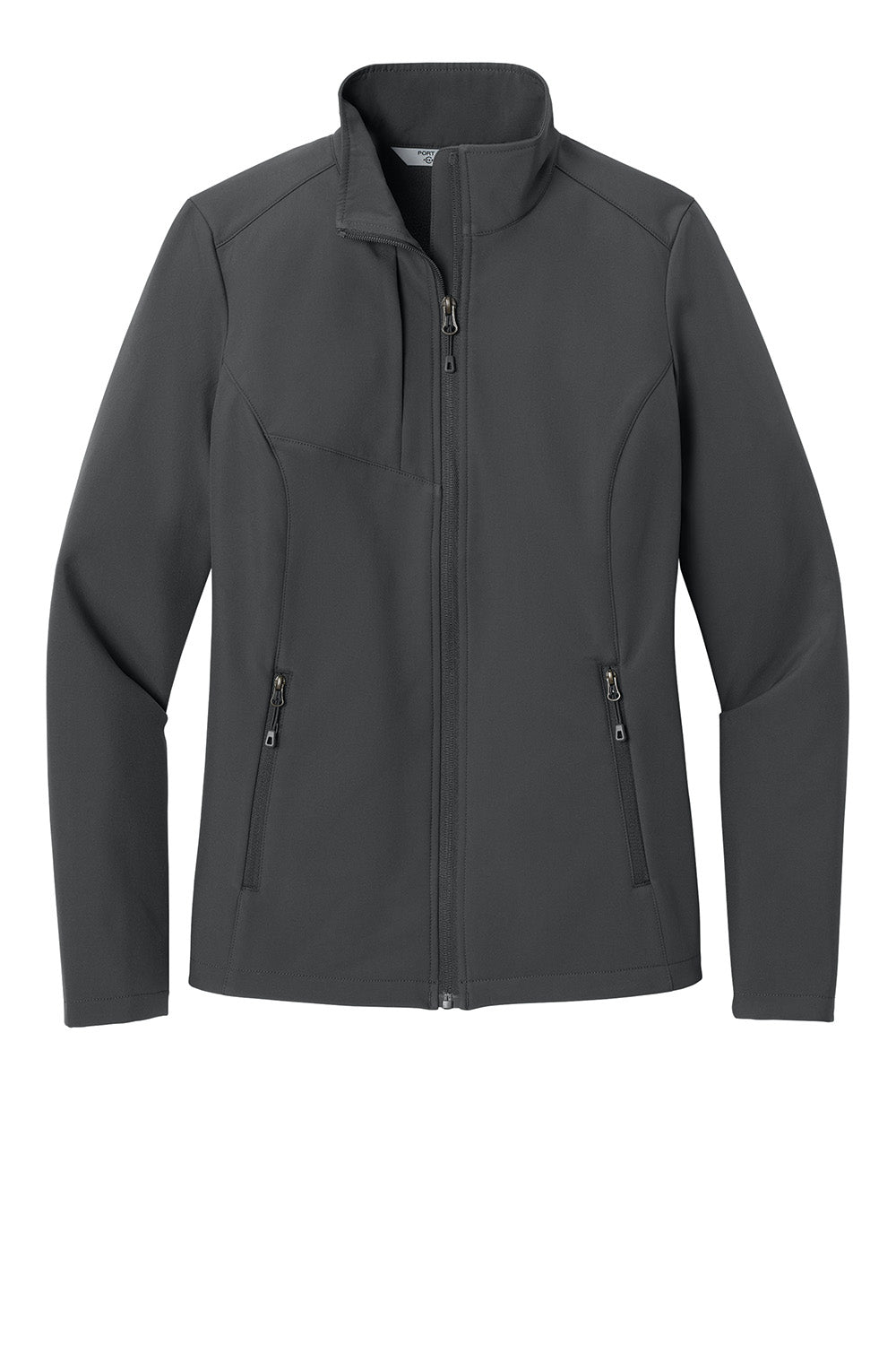 Port Authority L720 Womens C-FREE Core Soft Shell Full Zip Jacket Steel Grey Flat Front