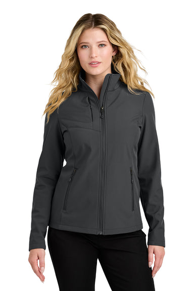 Port Authority L720 Womens C-FREE Core Soft Shell Full Zip Jacket Steel Grey Model Front