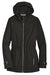 Port Authority L7710 Womens Northwest Slicker Waterproof Full Zip Hooded Jacket Black Flat Front